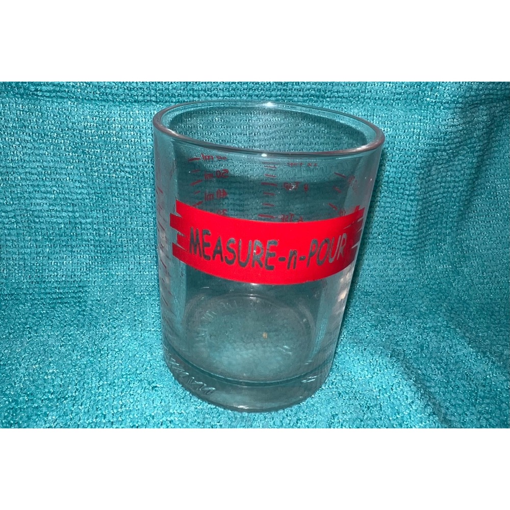 Vintage TableCraft Measure-N-Pour 4 oz Glass Liquid Measuring Cup Shot Glass